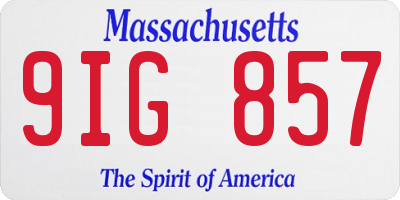 MA license plate 9IG857