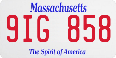 MA license plate 9IG858