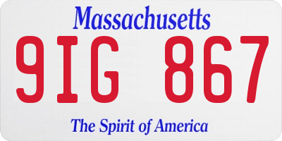 MA license plate 9IG867