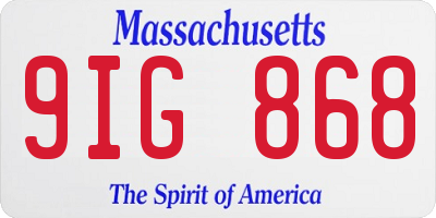 MA license plate 9IG868