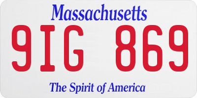 MA license plate 9IG869