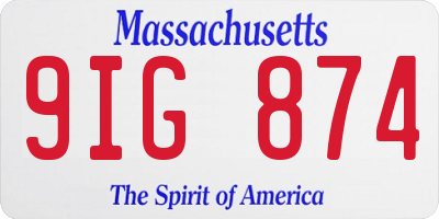 MA license plate 9IG874