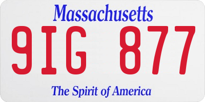 MA license plate 9IG877