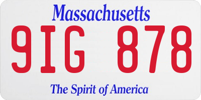 MA license plate 9IG878