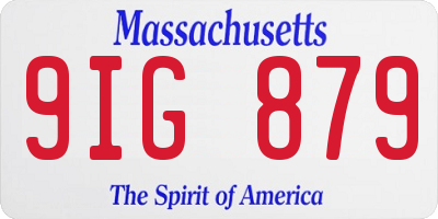 MA license plate 9IG879