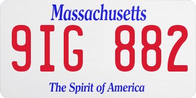 MA license plate 9IG882