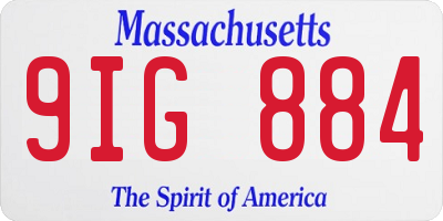 MA license plate 9IG884