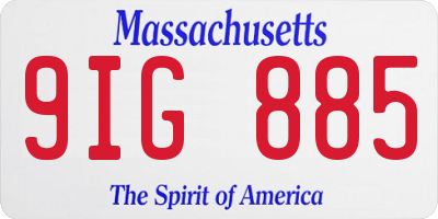 MA license plate 9IG885