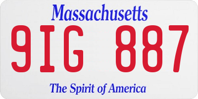 MA license plate 9IG887
