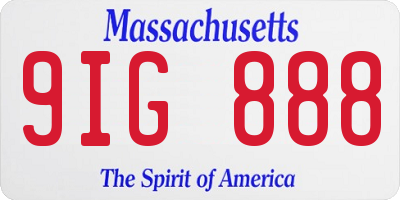 MA license plate 9IG888