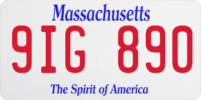 MA license plate 9IG890