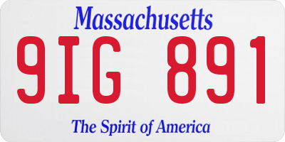 MA license plate 9IG891
