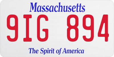 MA license plate 9IG894
