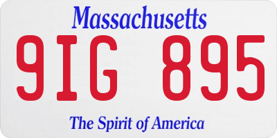 MA license plate 9IG895