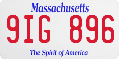 MA license plate 9IG896