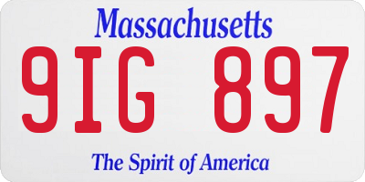 MA license plate 9IG897