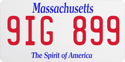 MA license plate 9IG899