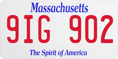 MA license plate 9IG902