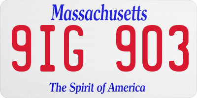 MA license plate 9IG903