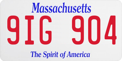 MA license plate 9IG904