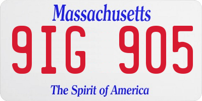 MA license plate 9IG905