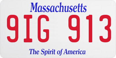 MA license plate 9IG913