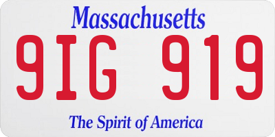 MA license plate 9IG919