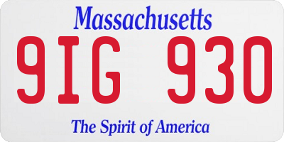 MA license plate 9IG930