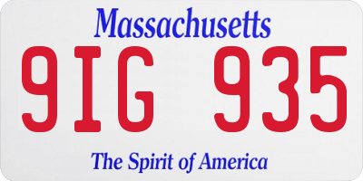 MA license plate 9IG935