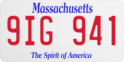 MA license plate 9IG941