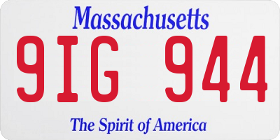MA license plate 9IG944