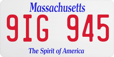 MA license plate 9IG945