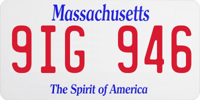 MA license plate 9IG946