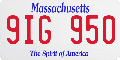 MA license plate 9IG950