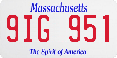 MA license plate 9IG951
