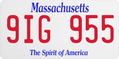 MA license plate 9IG955