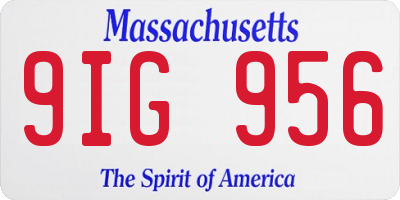 MA license plate 9IG956