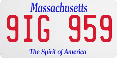 MA license plate 9IG959