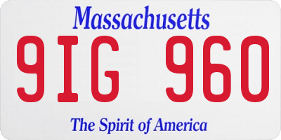 MA license plate 9IG960