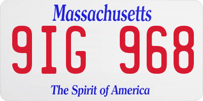 MA license plate 9IG968