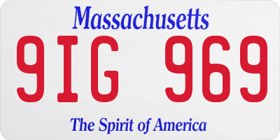 MA license plate 9IG969