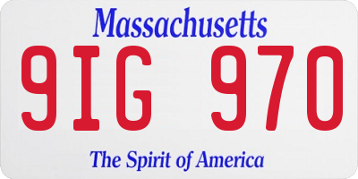 MA license plate 9IG970