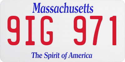 MA license plate 9IG971