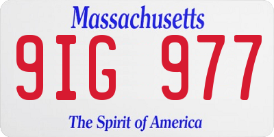 MA license plate 9IG977