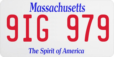 MA license plate 9IG979