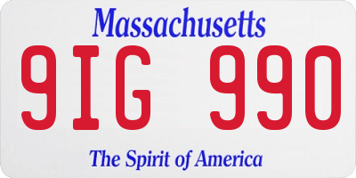 MA license plate 9IG990
