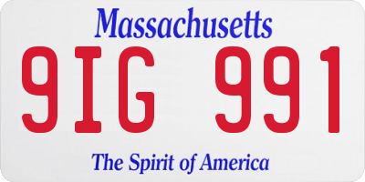 MA license plate 9IG991