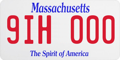 MA license plate 9IH000