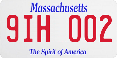 MA license plate 9IH002