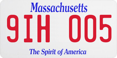 MA license plate 9IH005